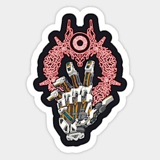 hand Cyberpunk Goth Metal sci fi T-Shirt Sticker